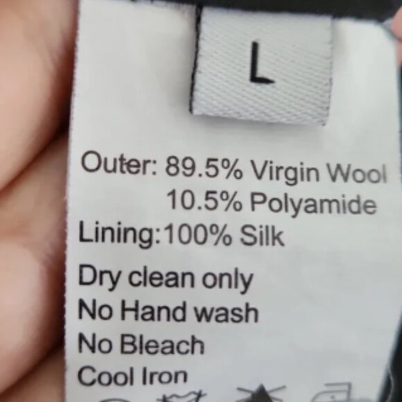 ANYA HINDMARCH | Short Wool Jacket Silk Lining Black Sz L - Picture 5 of 7